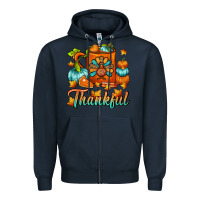 Navy Thankful Thanksgiving Coffee Mug Zipper Hoodie - FaDigitalArtStudio