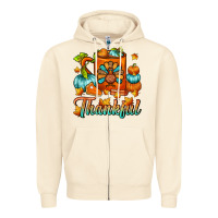 Sandshell Thankful Thanksgiving Coffee Mug Zipper Hoodie - FaDigitalArtStudio