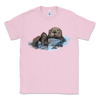 Bubblegum Pink california sea otter Classic Tee - LillyAllenDesigns