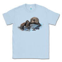 Dusty Blue california sea otter Classic Tee - LillyAllenDesigns