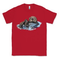 Red california sea otter Classic Tee - LillyAllenDesigns