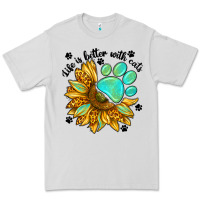 Dove Grey life is better with cats Premium Tee - NancyCooperArtShop
