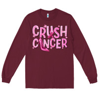 Burgundy crush cancer Long Sleeve Tee - NancyCooperArtShop