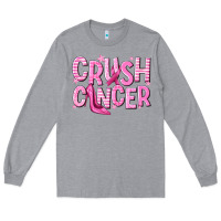 Heather Grey crush cancer Long Sleeve Tee - NancyCooperArtShop