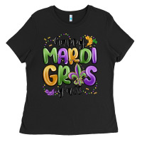 Black happy mardi gras y'all Ladies Tee - MaliasSmallBusiness