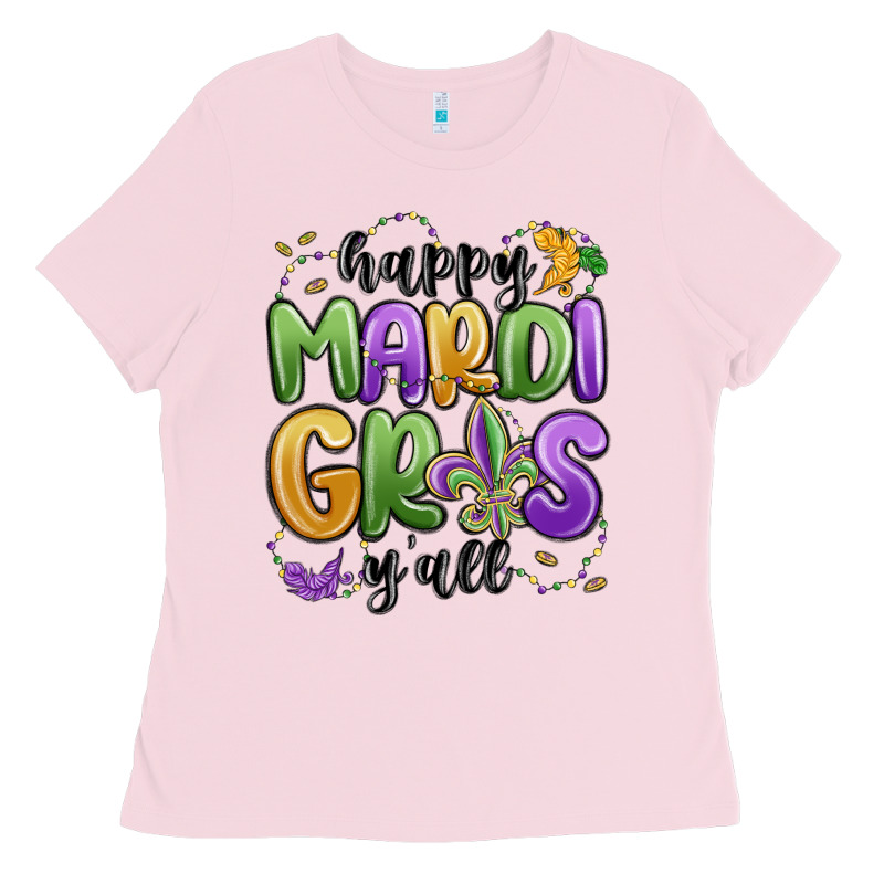 Happy Mardi Gras Y'all Ladies Tee by MaliasSmallBusiness | Teevron
