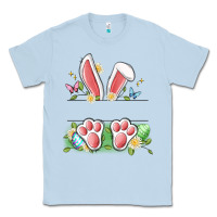 Dusty Blue easter bunny name frame Classic Tee - Artiststas