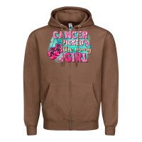 Chestnut Cancer picked the wrong girl Breast Cancer Zipper Hoodie - FaDigitalArtStudio