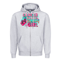 Heather Grey Cancer picked the wrong girl Breast Cancer Zipper Hoodie - FaDigitalArtStudio