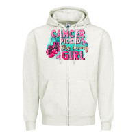Cancer Picked The Wrong Girl Breast Cancer Zipper Hoodie | Teevron