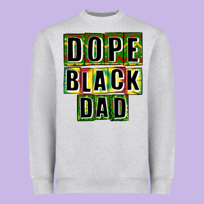 Dope Black Dad Heavyweight Sweatshirt Designed By Cowgirlartshop