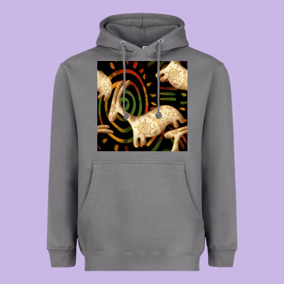 African Ethnic Animal Seamless Pattern Heavyweight Hoodie Designed By Bundleandbundleshop