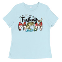 Baby Blue fishing mom Ladies Tee - MaliasSmallBusiness