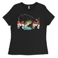 Black fishing mom Ladies Tee - MaliasSmallBusiness