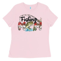 Bubblegum Pink fishing mom Ladies Tee - MaliasSmallBusiness