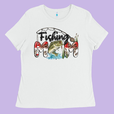 Fishing Mom Ladies Tee Designed By Maliassmallbusiness