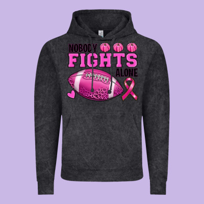 Nobody Fights Alone Breast Cancer Vintage Hoodie Designed By Ranaportraitstore