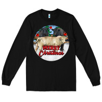 Black Merry Christmas Charolais Bull Long Sleeve Tee - RanaPortraitStore