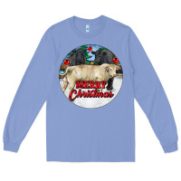 Colony Blue Merry Christmas Charolais Bull Long Sleeve Tee - RanaPortraitStore
