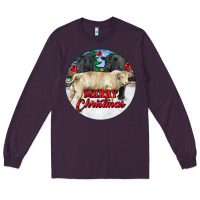 Plum Merry Christmas Charolais Bull Long Sleeve Tee - RanaPortraitStore