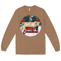 Toasted Coconut Merry Christmas Charolais Bull Long Sleeve Tee - RanaPortraitStore