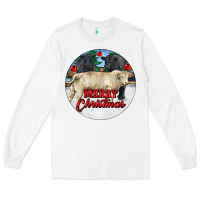 White Merry Christmas Charolais Bull Long Sleeve Tee - RanaPortraitStore