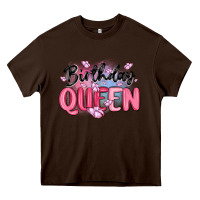 Chocolate Brown birthday queen Heavy Core Tee - MaliasSmallBusiness