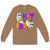 Toasted Coconut Hey Boo with Ghost Cats Long Sleeve Tee - texasbilliewilder