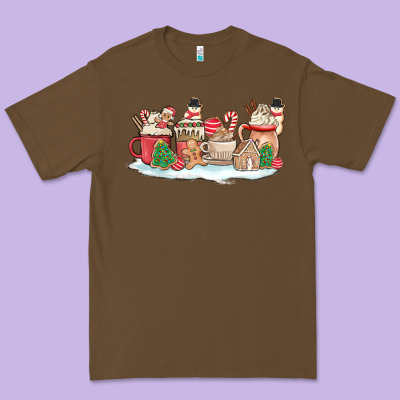 Christmas Cookie Coffe Cups Premium Tee Designed By Maliassmallbusiness