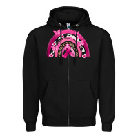 Black Breast Cancer rainbow Zipper Hoodie - FaDigitalArtStudio