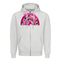 Dove Grey Breast Cancer rainbow Zipper Hoodie - FaDigitalArtStudio