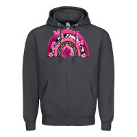 Smoke Breast Cancer rainbow Zipper Hoodie - FaDigitalArtStudio