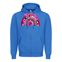 True Royal Breast Cancer rainbow Zipper Hoodie - FaDigitalArtStudio