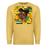 Antique Gold juneteenth afro girl seamless pattern Premium Sweatshirt - BundleAndBundleShop