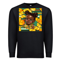 Black juneteenth afro girl seamless pattern Premium Sweatshirt - BundleAndBundleShop