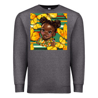 Charcoal Heather juneteenth afro girl seamless pattern Premium Sweatshirt - BundleAndBundleShop