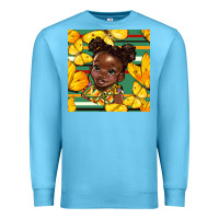 Ocean Blue juneteenth afro girl seamless pattern Premium Sweatshirt - BundleAndBundleShop