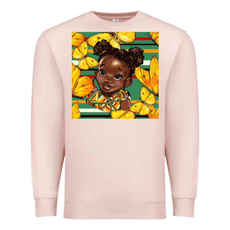 Juneteenth Afro Girl Seamless Pattern Premium Sweatshirt by BundleAndBundleShop | Teevron