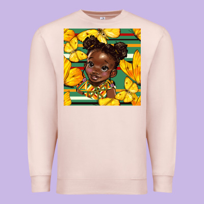 Juneteenth Afro Girl Seamless Pattern Premium Sweatshirt Designed By Bundleandbundleshop