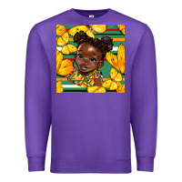 Purple juneteenth afro girl seamless pattern Premium Sweatshirt - BundleAndBundleShop