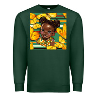 Sports Green juneteenth afro girl seamless pattern Premium Sweatshirt - BundleAndBundleShop