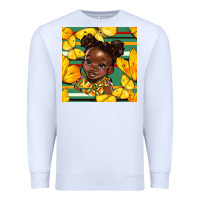 White juneteenth afro girl seamless pattern Premium Sweatshirt - BundleAndBundleShop