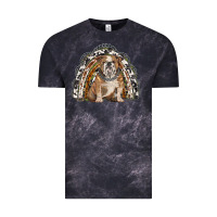 Cloud Black english bulldog rainbow Vintage Tee - BarkalooDesign