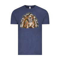 Vintage Denim english bulldog rainbow Vintage Tee - BarkalooDesign