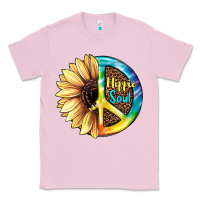 Bubblegum Pink Hippie Soul with Sunflower and Leopard Background Classic Tee - JahusDesignShop