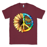 Burgundy Hippie Soul with Sunflower and Leopard Background Classic Tee - JahusDesignShop