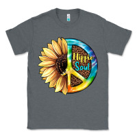 Charcoal Heather Hippie Soul with Sunflower and Leopard Background Classic Tee - JahusDesignShop
