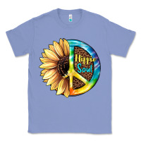 Colony Blue Hippie Soul with Sunflower and Leopard Background Classic Tee - JahusDesignShop