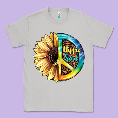 Hippie Soul With Sunflower And Leopard Background Classic Tee Designed By Jahusdesignshop
