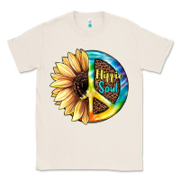 Natural Hippie Soul with Sunflower and Leopard Background Classic Tee - JahusDesignShop